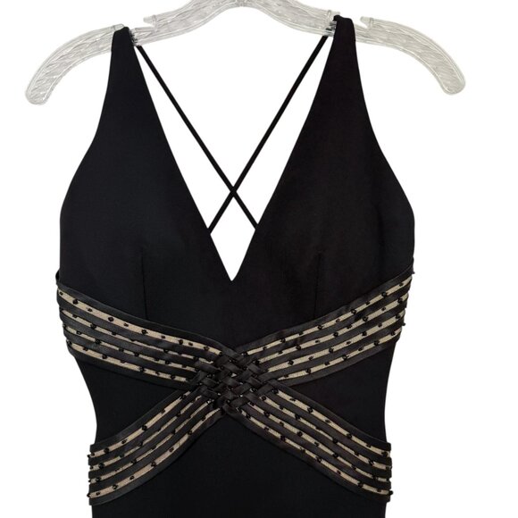 Morrell Maxie Women's Spaghetti Strap Black Maxi Prom Dress Size 4 - Picture 6 of 10